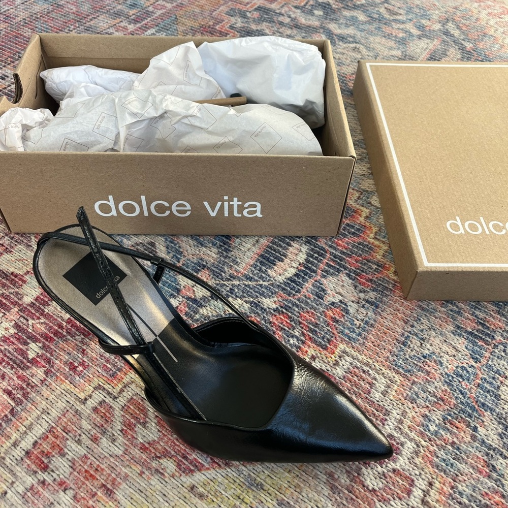 DOLCE VITA Kim heels midnight crinkle patent heels